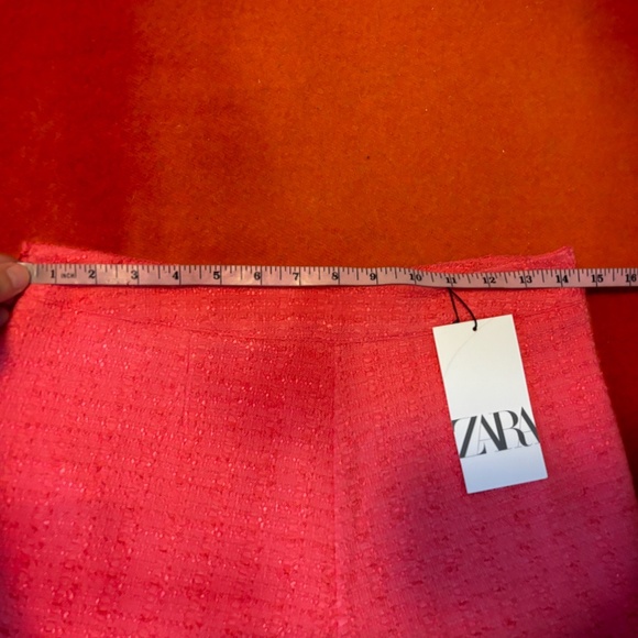 Zara retro coral pink boucle textured mini skort made in Europe NWT - Picture 9 of 10
